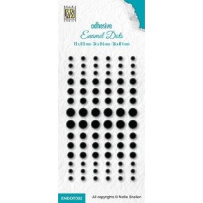 Nellie Snellen Enamel dots Black12x8, 36x36 og 36x4mm