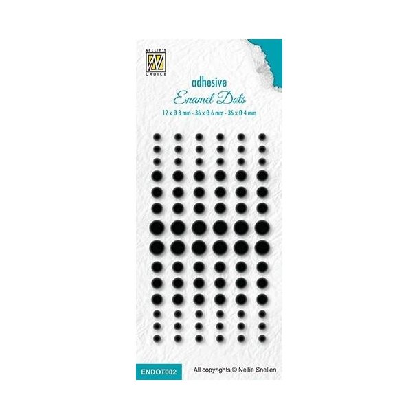 Nellie Snellen Enamel dots Black12x8, 36x36 og 36x4mm
