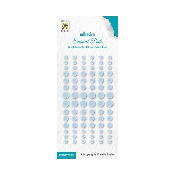  Nellie Snellen Enamel dots Baby blue 12x8, 36x6 og 36x4mm