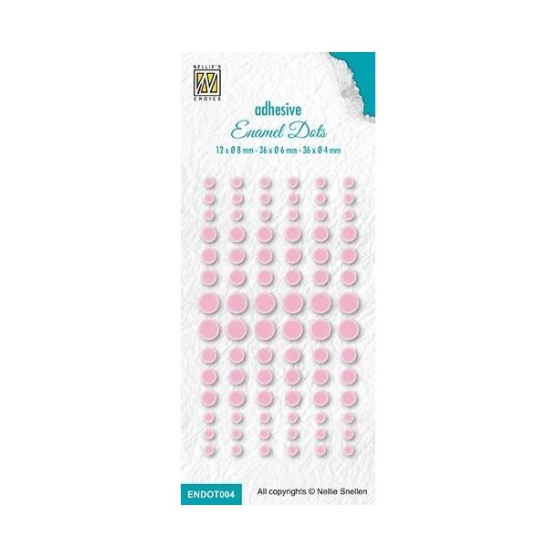 Nellie Snellen Enamel dots Baby pink 12x8, 36x6 og 36x4mm