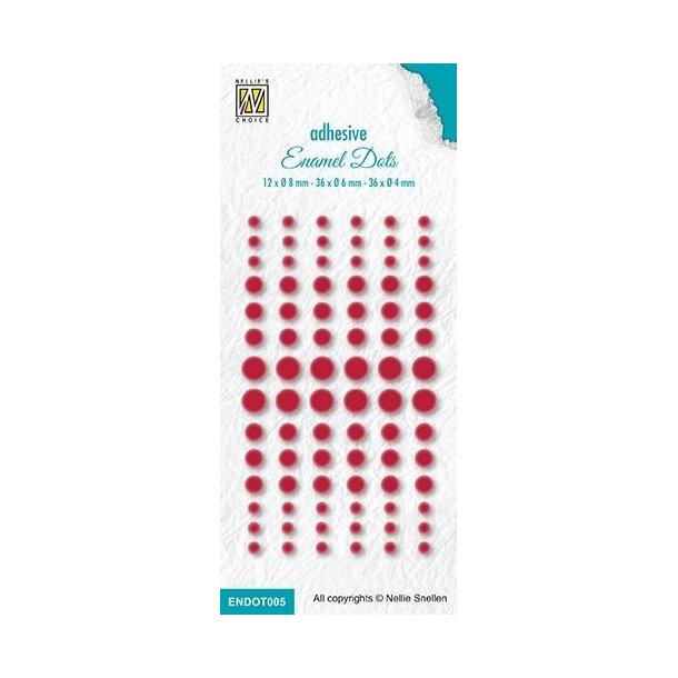 Nellie Snellen Enamel dots Red 12x8, 36x6 og 36x4mm