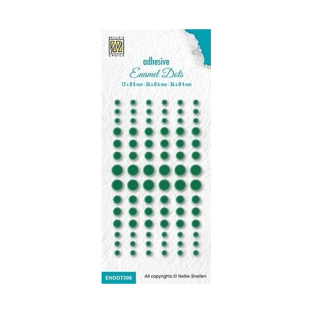 Nellie Snellen Enamel dots Green 12x8, 36x6 og 36x4mm