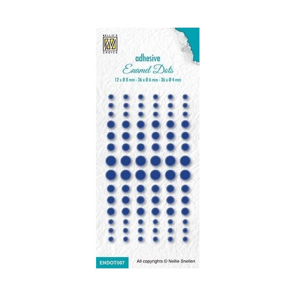 Nellie Snellen Enamel dots Blue 12x8, 36x6 og 36x4mm