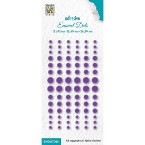 Nellie Snellen Enamel dots Purple 12x8, 36x6 og 36x4mm