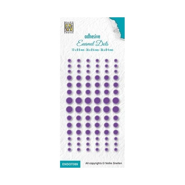 Nellie Snellen Enamel dots Purple 12x8, 36x6 og 36x4mm