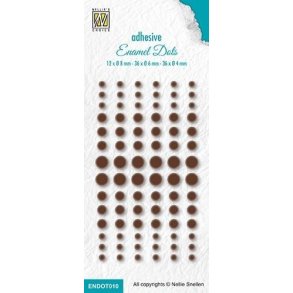 Nellie Snellen Enamel dots Brown 12x8, 36x6 og 36x4mm