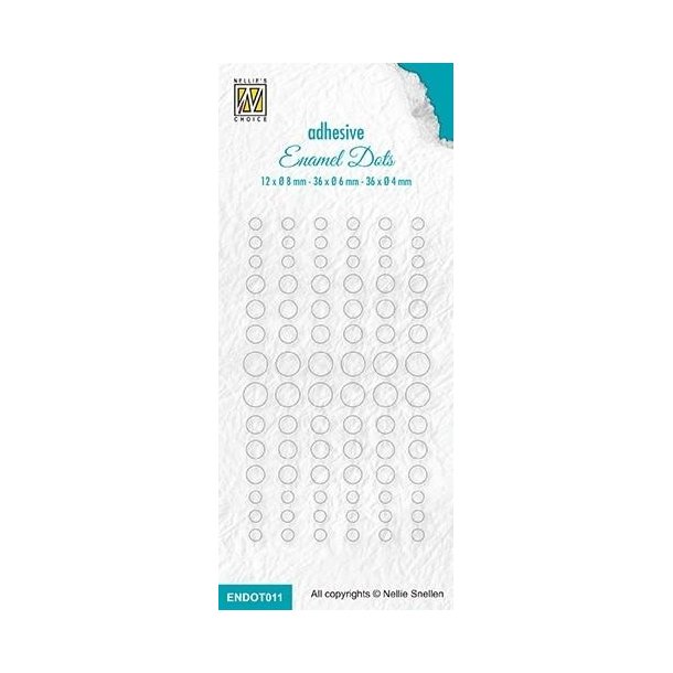 Nellie Snellen Enamel dots Transparent 12x8, 36x6 og 36x4mm