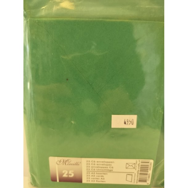 Gr�nne kort og kuverter 25 s�t