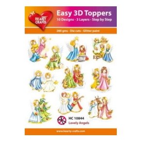  Easy 3D Toppers Lovely Angels 10 udstandsede motiver med glimmer