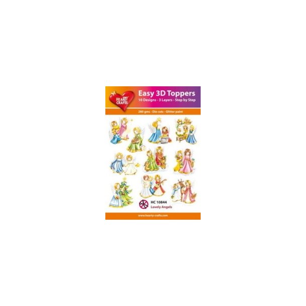  Easy 3D Toppers Lovely Angels 10 udstandsede motiver med glimmer