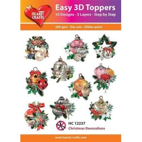  Easy 3D Toppers Christmas Decorations 10 udstandsede motiver med glimmer