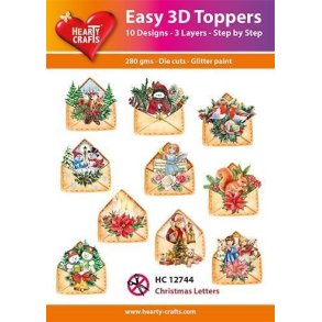  Easy 3D Toppers Christmas Letters 10 udstandsede motiver med glimmer