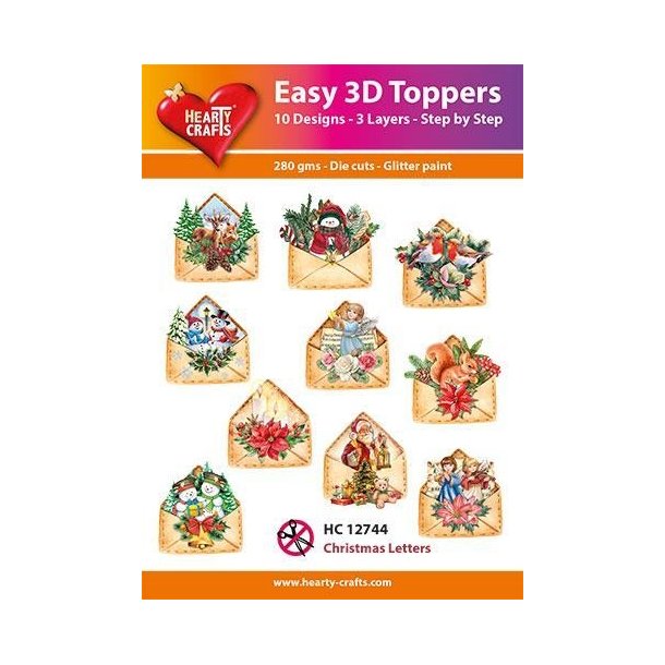  Easy 3D Toppers Christmas Letters 10 udstandsede motiver med glimmer
