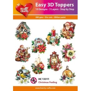 Easy 3D Toppers Christmas Feeling 10 udstandsede motiver med glimmer