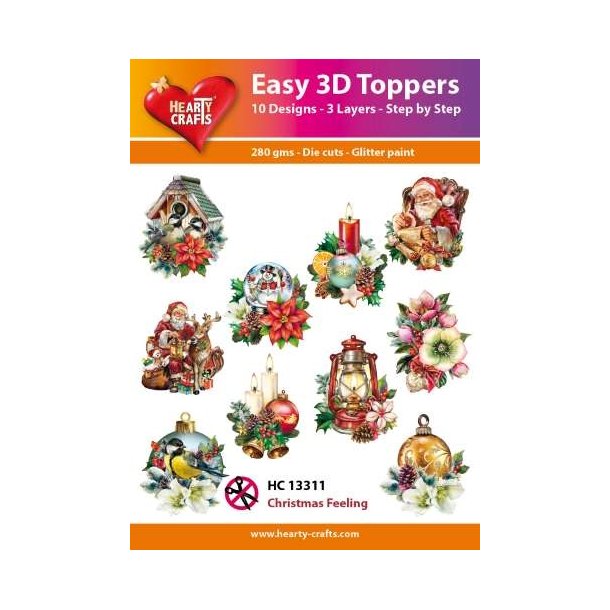 Easy 3D Toppers Christmas Feeling 10 udstandsede motiver med glimmer