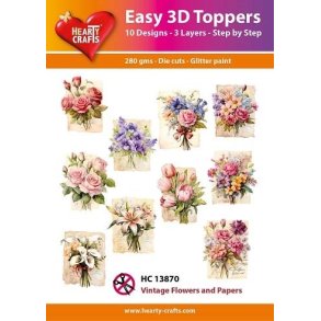 Easy 3D Toppers Vintage flowers and papers