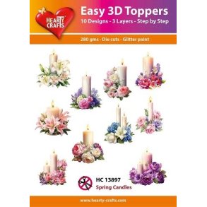 Easy 3D Toppers 10 udstandsede motiver med glimmer