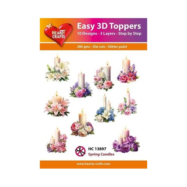 Easy 3D Toppers 10 udstandsede motiver med glimmer