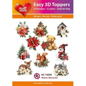 Easy 3D Toppers Winter moments 10 udstandsede motiver med glimmer