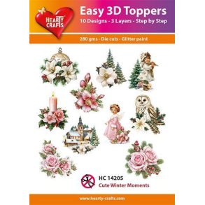 Easy 3D Toppers Cute winter moments 10 udstandsende motiver med glimmer