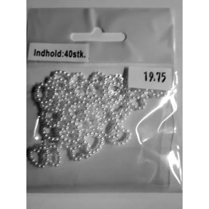 Hvide perle hjerter ca 10x10mm