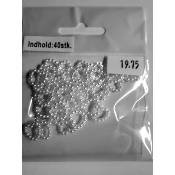 Hvide perle hjerter ca 10x10mm