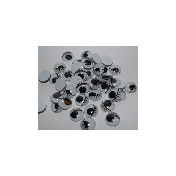 Rulle�jne med vipper og hvide �jenl�g 12 mm Ikke selvkl�bende