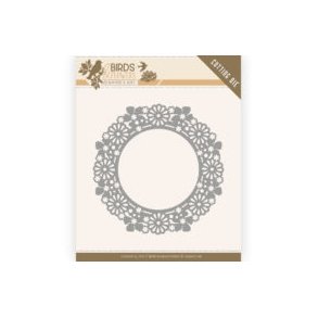  Jeanines Art die Rund med blomster 8,4x8,4cm