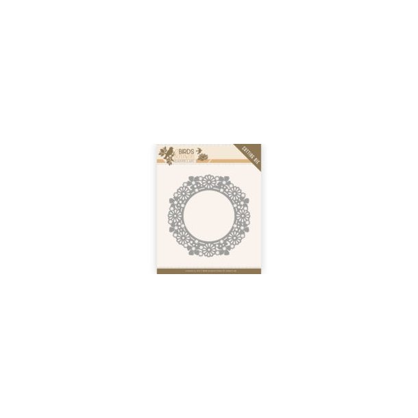  Jeanines Art die Rund med blomster 8,4x8,4cm