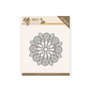  Jeanines Art die Rund med blomster 7,4x7,4cm