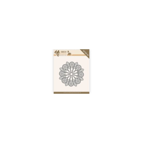  Jeanines Art die Rund med blomster 7,4x7,4cm