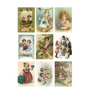 Reprint klippeark B�rn og blomster 200 gr