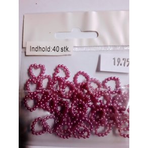 Lilla perle hjerter ca 10x10mm
