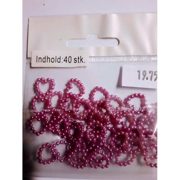 Lilla perle hjerter ca 10x10mm