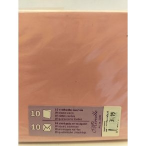 Lyser�de kort og kuverter 13,5x13,5cm 10 s�t