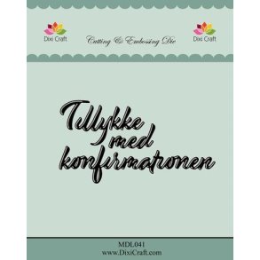  Dixi Craft die Tillykke med konfirmationen 4,8x2,6cm