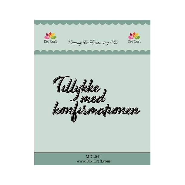  Dixi Craft die Tillykke med konfirmationen 4,8x2,6cm