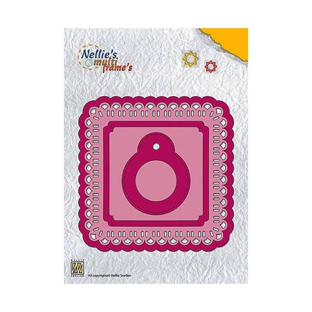  Nellie Snellen die Square with label