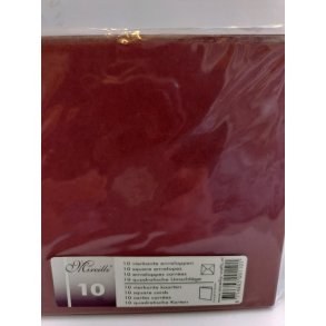 M�rker�de kort og kuverter 13,5x13,5cm 10 s�t