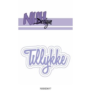  NHH Design die Tillykke med dobbelt skygge 8,4x5,4cm
