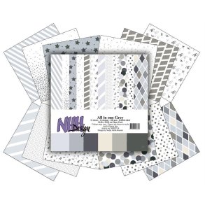 NHH Design Paperpad All in one Grey 12 ark dobbeltsidet 30,5x30,5cm