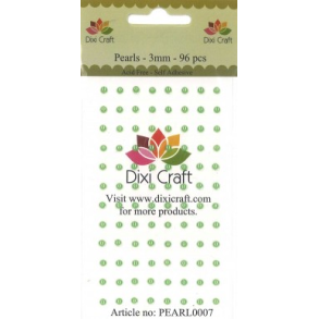 Dixi Craft Selvkl�bende halvperler lime 3mm 96 stk