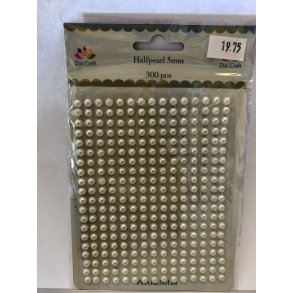 Halvperler 5 mm lys creme 300stk selvkl�bende
