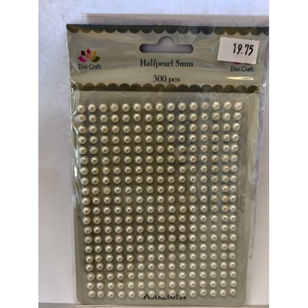 Halvperler 5 mm lys creme 300stk selvkl�bende