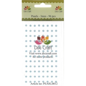  Dixi Craft Selvkl�bende halvperler lys bl� 3 mm 96 stk