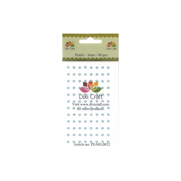  Dixi Craft Selvkl�bende halvperler lys bl� 3 mm 96 stk
