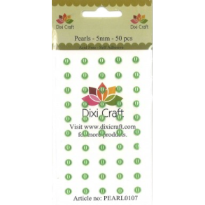 Dixi Craft Selvkl�bende halvperler lime 5 mm 50 stk
