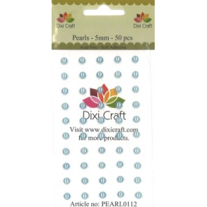  Dixi Craft Selvkl�bende halvperler lys bl� 5 mm 50 stk