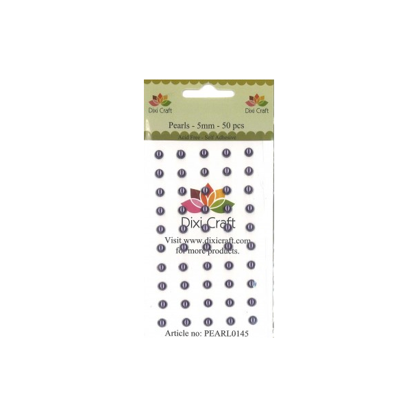  Dixi Craft Selvkl�bende halvperle lilla 5 mm 50 stk