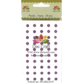 Dixi Craft Selvkl�bende halvperler violet 5 mm 50 stk